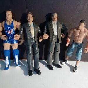 WWE Action Figures Set - Blue, Black, Gray, Tan